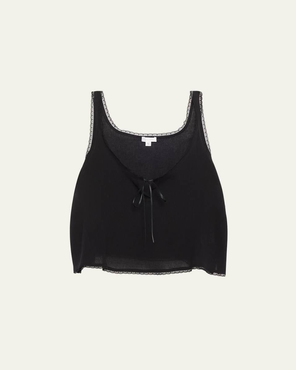 Vivi Cropped Lace-Trim Cotton Tank
